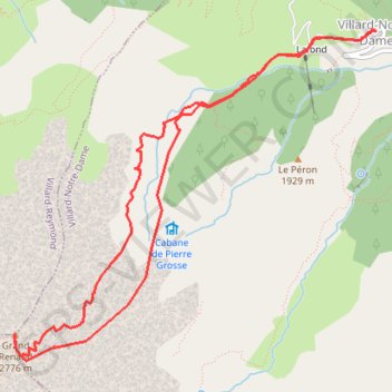 Itinéraire Grand renaud, distance, dénivelé, altitude, carte, profil, trace GPS
