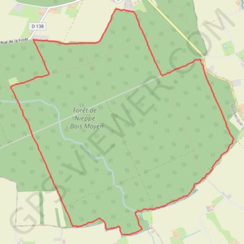 Itinéraire Forêt de Nieppe - Bois Moyen - La Motte-au-Bois, distance, dénivelé, altitude, carte, profil, trace GPS