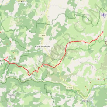 Itinéraire Gorges Tarn 5, distance, dénivelé, altitude, carte, profil, trace GPS