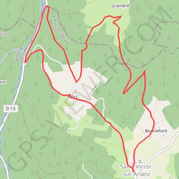 Itinéraire Pays de Craponne - Saint-Victor-sur-Arlanc, distance, dénivelé, altitude, carte, profil, trace GPS