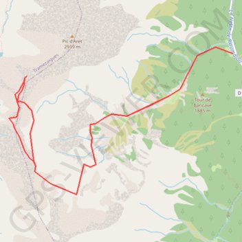 Itinéraire Pic d'Escalet et pic de Sarrouès par Baricave, distance, dénivelé, altitude, carte, profil, trace GPS