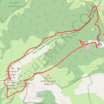 Itinéraire Madres, distance, dénivelé, altitude, carte, profil, trace GPS