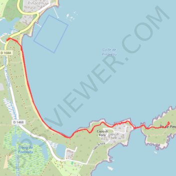 Itinéraire Tour Génoise de Pinareddu, distance, dénivelé, altitude, carte, profil, trace GPS
