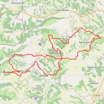 Itinéraire Randonnée VTT à Montaigu-de-Quercy, distance, dénivelé, altitude, carte, profil, trace GPS