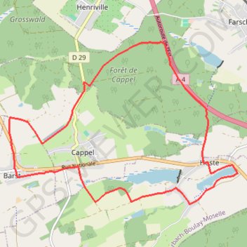 Itinéraire Boucle au départ de Barst, distance, dénivelé, altitude, carte, profil, trace GPS