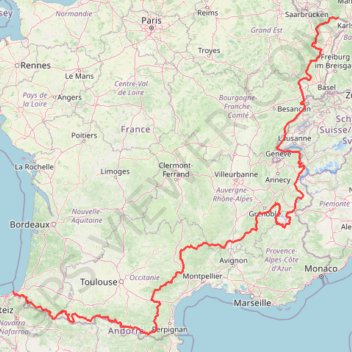 Itinéraire Hexatrek_Parcours_Complet_SOBO, distance, dénivelé, altitude, carte, profil, trace GPS