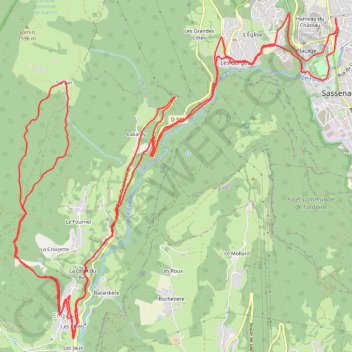 Itinéraire Sassenage Sornin via Engins, distance, dénivelé, altitude, carte, profil, trace GPS