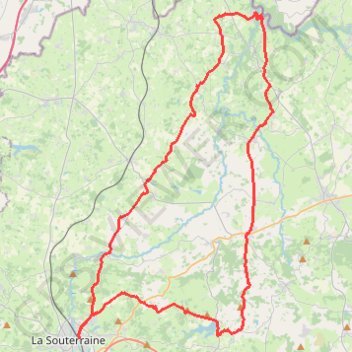 Itinéraire Boucle cyclo entre La Souterraine et Crozant, distance, dénivelé, altitude, carte, profil, trace GPS