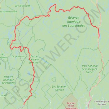 Itinéraire L'étape vers rivière à Pierre via Lac Édouard, distance, dénivelé, altitude, carte, profil, trace GPS