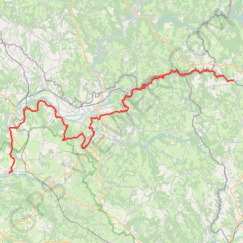 Itinéraire Laroquebrou - Rocamadour, distance, dénivelé, altitude, carte, profil, trace GPS