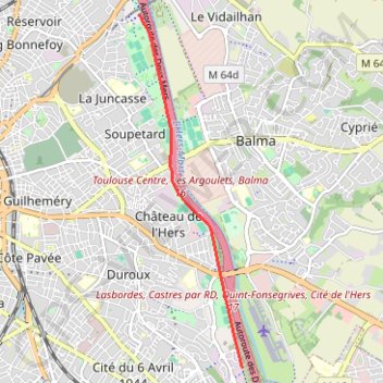 Itinéraire Des Argoulets à la Cité de l'Espace, distance, dénivelé, altitude, carte, profil, trace GPS