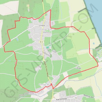 Itinéraire Autour de Cussac Fort-Médoc, distance, dénivelé, altitude, carte, profil, trace GPS