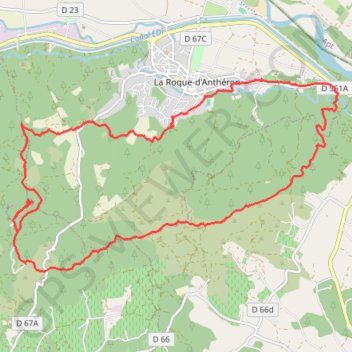 Itinéraire La Roque d'Anthéron-Crêtes de la Chaîne des Côtes, distance, dénivelé, altitude, carte, profil, trace GPS