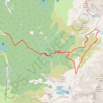Itinéraire Entre cascade et lacs, distance, dénivelé, altitude, carte, profil, trace GPS