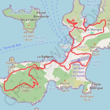 Itinéraire 🚶 Trace ,boucle des pros de Terre-de-Haut, distance, dénivelé, altitude, carte, profil, trace GPS