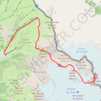 Itinéraire Aiguille Purtscheller, distance, dénivelé, altitude, carte, profil, trace GPS