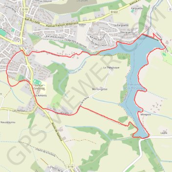 Itinéraire Nailloux - lac de Thésauque, distance, dénivelé, altitude, carte, profil, trace GPS