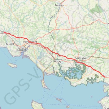 Itinéraire De Quimperlé à Muzillac, distance, dénivelé, altitude, carte, profil, trace GPS