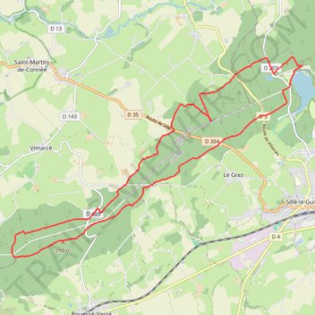 Itinéraire Boucle Ouest Forêt de Sillé, distance, dénivelé, altitude, carte, profil, trace GPS