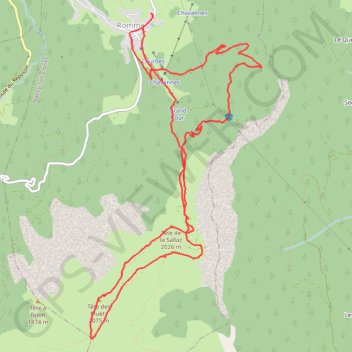 Itinéraire Romme vers la pointe d'Areu, distance, dénivelé, altitude, carte, profil, trace GPS