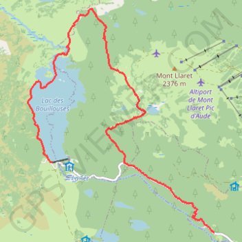 Itinéraire TOUR DU LAC DES BOUILLOUSES, distance, dénivelé, altitude, carte, profil, trace GPS