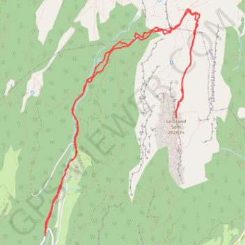 Itinéraire Grand Som depuis le Pont des Allemands (Chartreuse), distance, dénivelé, altitude, carte, profil, trace GPS