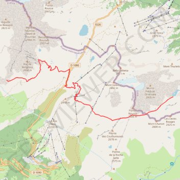 Itinéraire Thuile, distance, dénivelé, altitude, carte, profil, trace GPS
