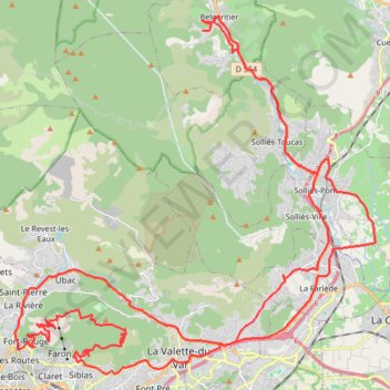 Itinéraire Mont Faron - Belgentier, distance, dénivelé, altitude, carte, profil, trace GPS