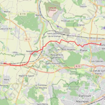 Itinéraire Maison gare montfort, distance, dénivelé, altitude, carte, profil, trace GPS
