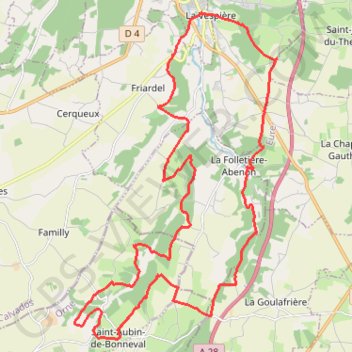 Itinéraire Randonnée La Vespières, distance, dénivelé, altitude, carte, profil, trace GPS