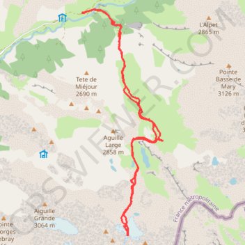 Itinéraire Couloir Nerot, distance, dénivelé, altitude, carte, profil, trace GPS