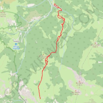 Itinéraire Costa Campaula, distance, dénivelé, altitude, carte, profil, trace GPS