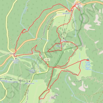 Itinéraire Randonnée raquettes départ la Schlucht, distance, dénivelé, altitude, carte, profil, trace GPS