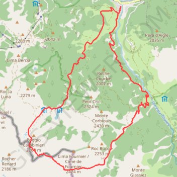 Itinéraire Anello : Bousson - Rhuilles - Col Chabaud - Col Bousson - Capanna Mautino - Bousson, distance, dénivelé, altitude, carte, profil, trace GPS