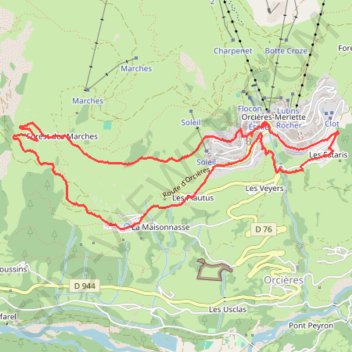 Itinéraire Le foreSaint des marches, distance, dénivelé, altitude, carte, profil, trace GPS