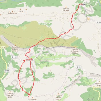 Itinéraire Cipières - Col du Clapier, distance, dénivelé, altitude, carte, profil, trace GPS
