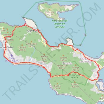 Itinéraire Anse possession e Anse Lazio da Cap Samy - Wikiloc, distance, dénivelé, altitude, carte, profil, trace GPS