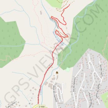 Itinéraire Roue-Allos 01.MP4, distance, dénivelé, altitude, carte, profil, trace GPS