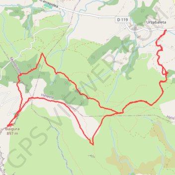 Itinéraire Le circuit du Baigura, distance, dénivelé, altitude, carte, profil, trace GPS