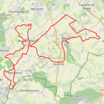 Itinéraire Brevet Bersée, distance, dénivelé, altitude, carte, profil, trace GPS