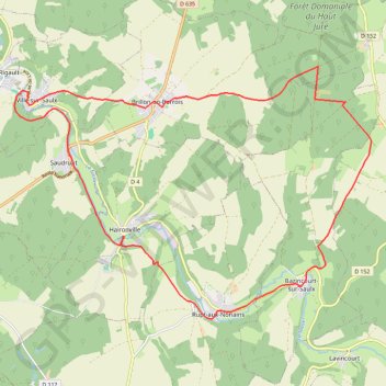 Itinéraire Les châteaux et la vallée de la Saulx, distance, dénivelé, altitude, carte, profil, trace GPS