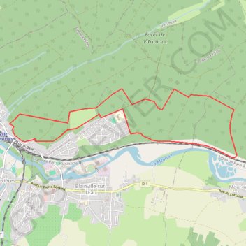 Itinéraire Damelevières - Mont sur Meurthe, et retour, par les bois, distance, dénivelé, altitude, carte, profil, trace GPS
