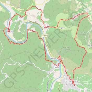 Itinéraire Saint-André-de-Roquepertuis, distance, dénivelé, altitude, carte, profil, trace GPS