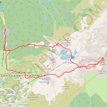 Itinéraire Casserousse grand Vans, distance, dénivelé, altitude, carte, profil, trace GPS