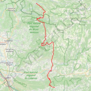 Itinéraire Buis-les-Baronnies - Cucuron, distance, dénivelé, altitude, carte, profil, trace GPS