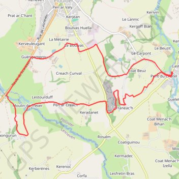 Itinéraire Pont-du-Châtel, distance, dénivelé, altitude, carte, profil, trace GPS