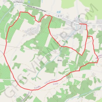 Itinéraire Chemin du Pied Cornu - Couffy, distance, dénivelé, altitude, carte, profil, trace GPS