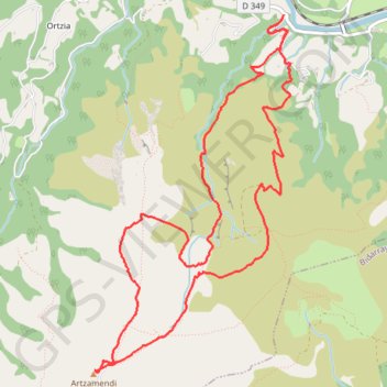 Itinéraire Artzamendi-plateau vert-canyon, distance, dénivelé, altitude, carte, profil, trace GPS