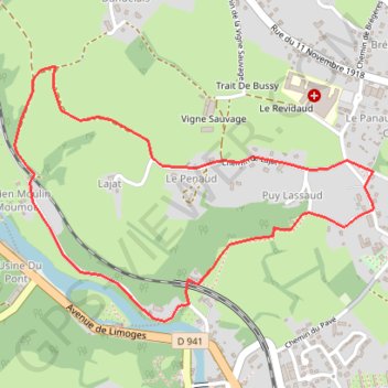 Itinéraire Circuit de Noblat - Saint-Léonard-de-Noblat, distance, dénivelé, altitude, carte, profil, trace GPS