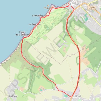 Itinéraire Rondje Étretat, distance, dénivelé, altitude, carte, profil, trace GPS